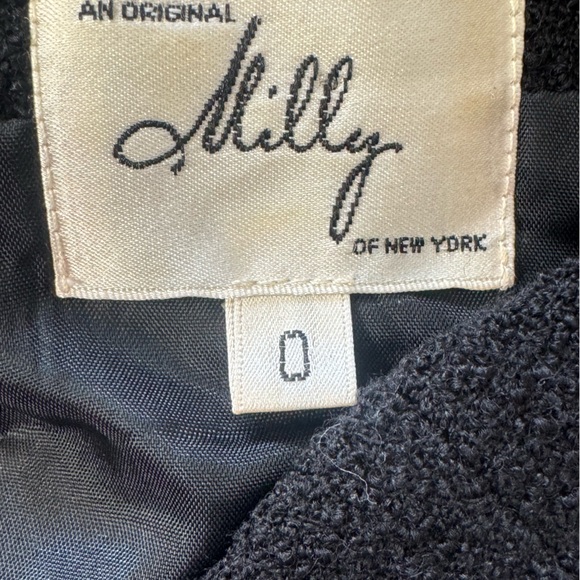 Milly of New York Boucle Tweed Sleeveless Sheath Dress Black/White Sz 0 - Picture 11 of 14